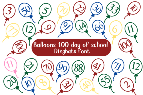 Balloons 100 Days of School: A Font for Festive Milestones
