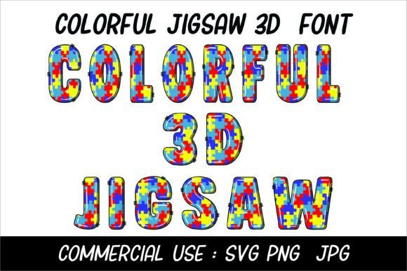 Colorful 3D Jigsaw Font: A Playful Powerhouse for Designers