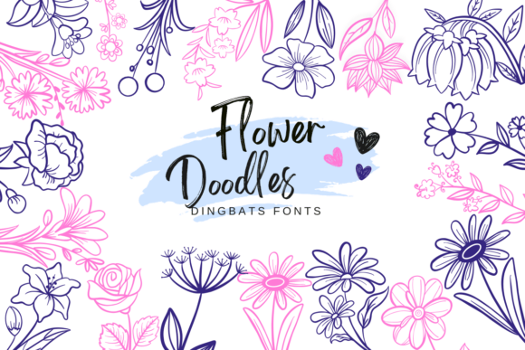 Flower Doodles Font: A Charming Sketch for Creative Projects