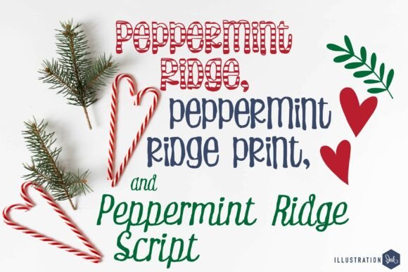 Peppermint Ridge Trio: Fonts for a Cozy Christmas Bakery Feel