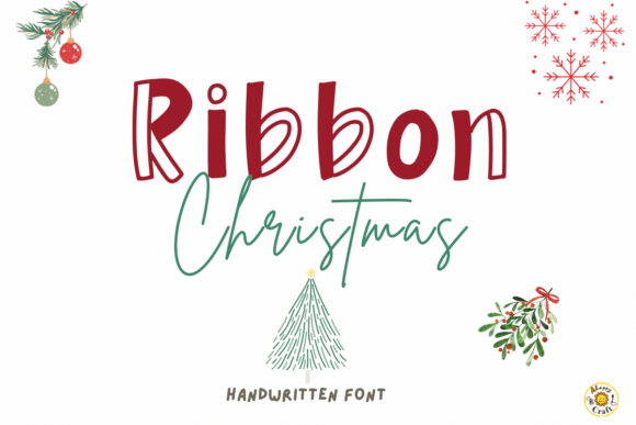Ribbon Christmas Font: Handwritten Holiday Charm